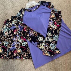 Black multi color Reel Legends Skort and top